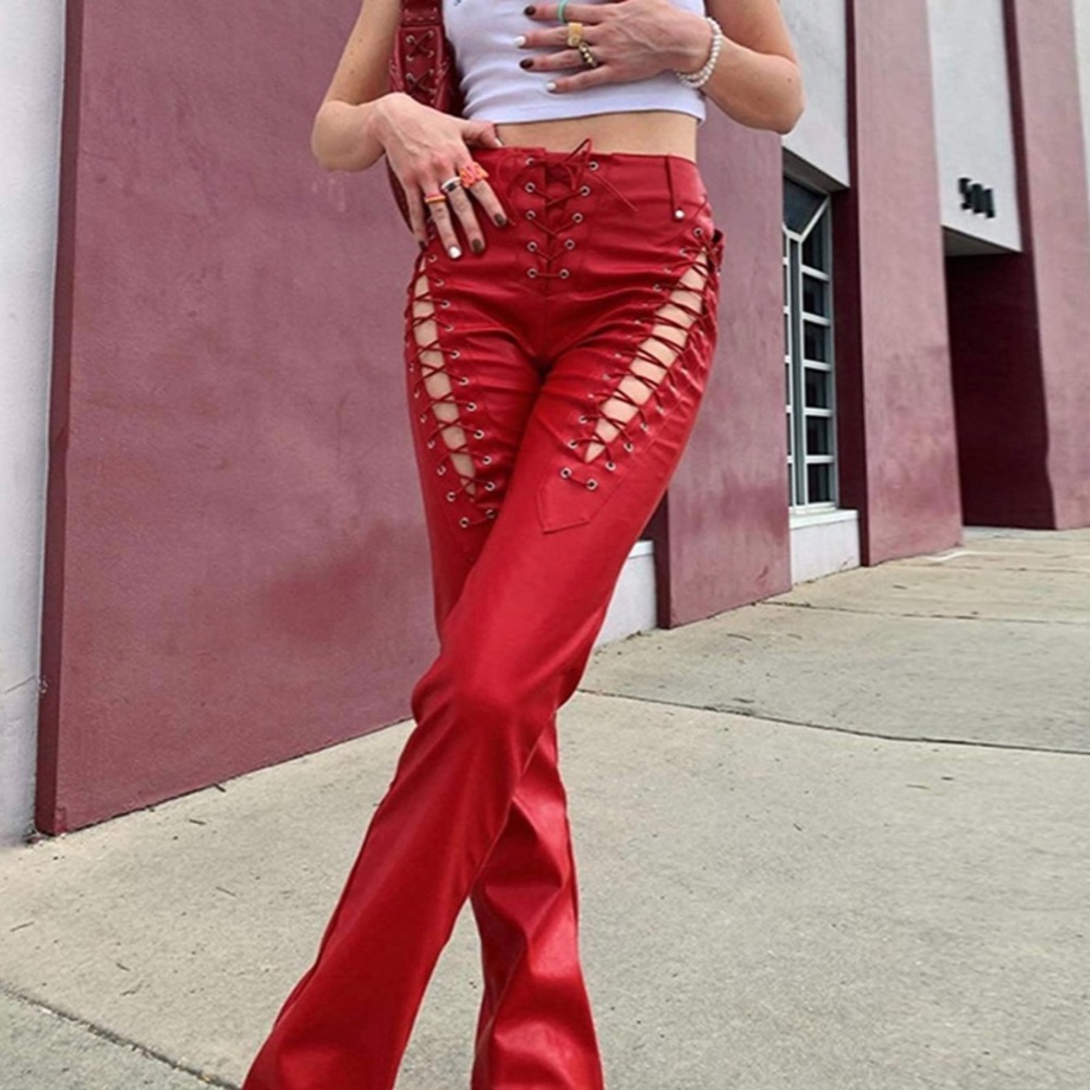 LaceUp Leather Pants